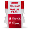 TakeAlongs Square Food Storage Containers, Ruby Red, 10 pack