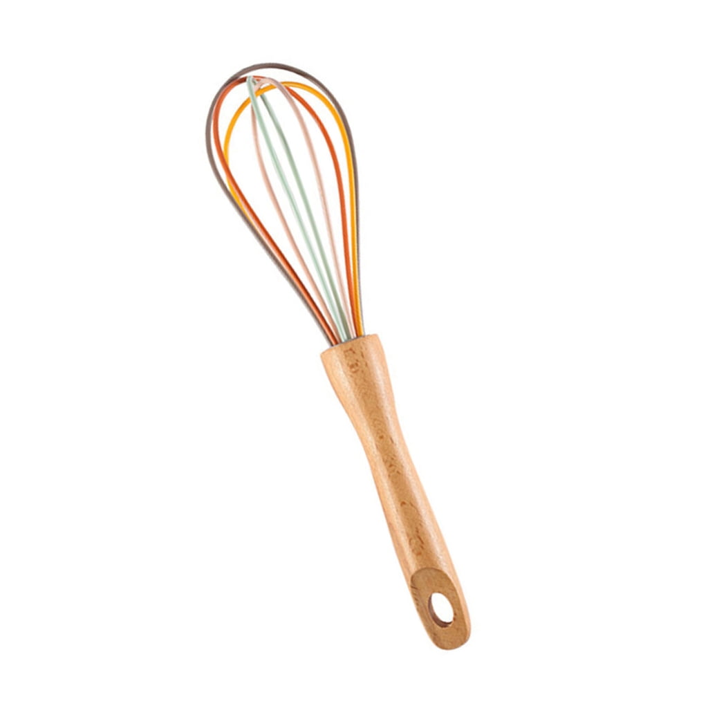 Woodens Handle Eggs Beater Handys Kitchen Tool Manual Silicone Whisks for Women