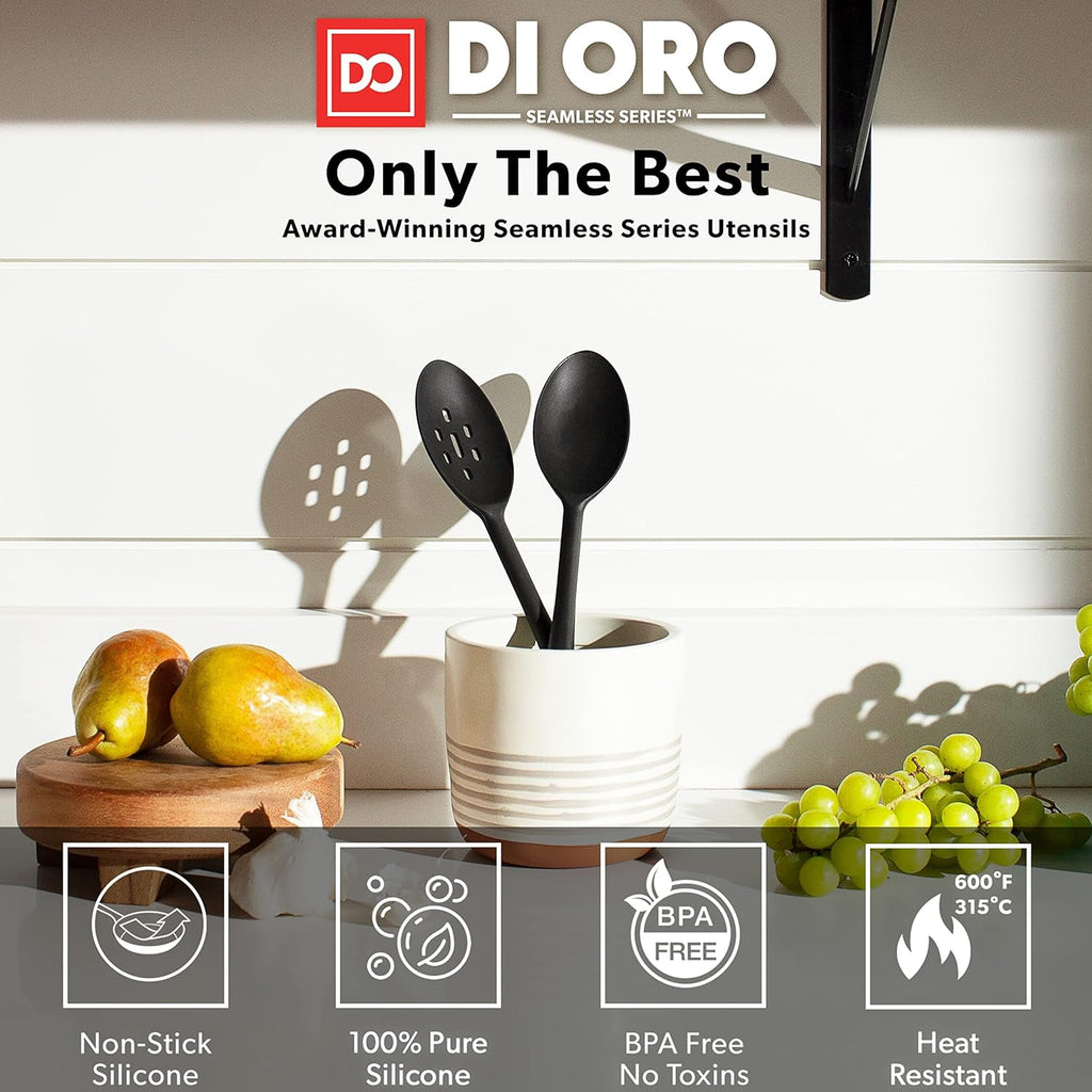 7-Piece Silicone Utensil Kitchen Set - 600 F Heat-Resistant Rubber Cooking and Baking Tools