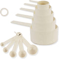 Measurement of Dry and Liquid Ingredients - Set of 10 Wheat Straw Measuring Cups-White