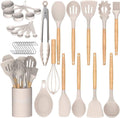 Silicone Cooking Utensils Kitchen Utensil Set - Heat Resistant Silicone Kitchen Utensils Set, Spatula,Turner Tongs, S...