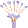Silicone Cooking Utensils Set, Colorful 8 Pieces Kitchen Utensil Kits with Holder, Flexible Heat Resistant Cooking Tools Set for Nonstick Co
