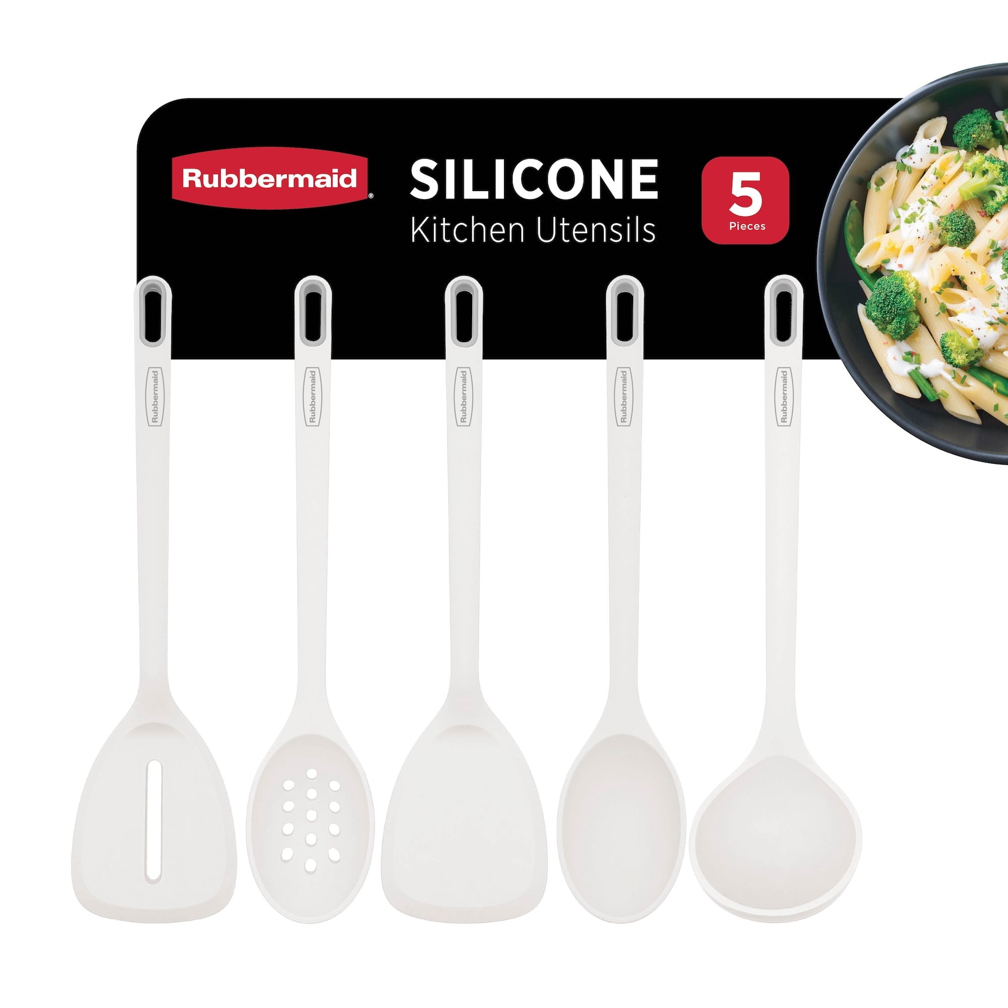 Silicone Kitchen Utensils Set, Heat-Resistant and BPA-Free Cooking Utensils (5 Pieces), Coconut Milk