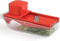 Small Mandoline Slicer Adjustable Vegetable Cutter with Container Red