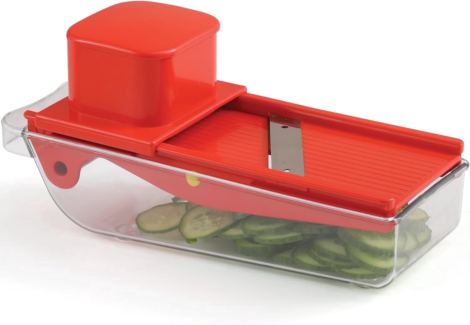 Small Mandoline Slicer Adjustable Vegetable Cutter with Container Red