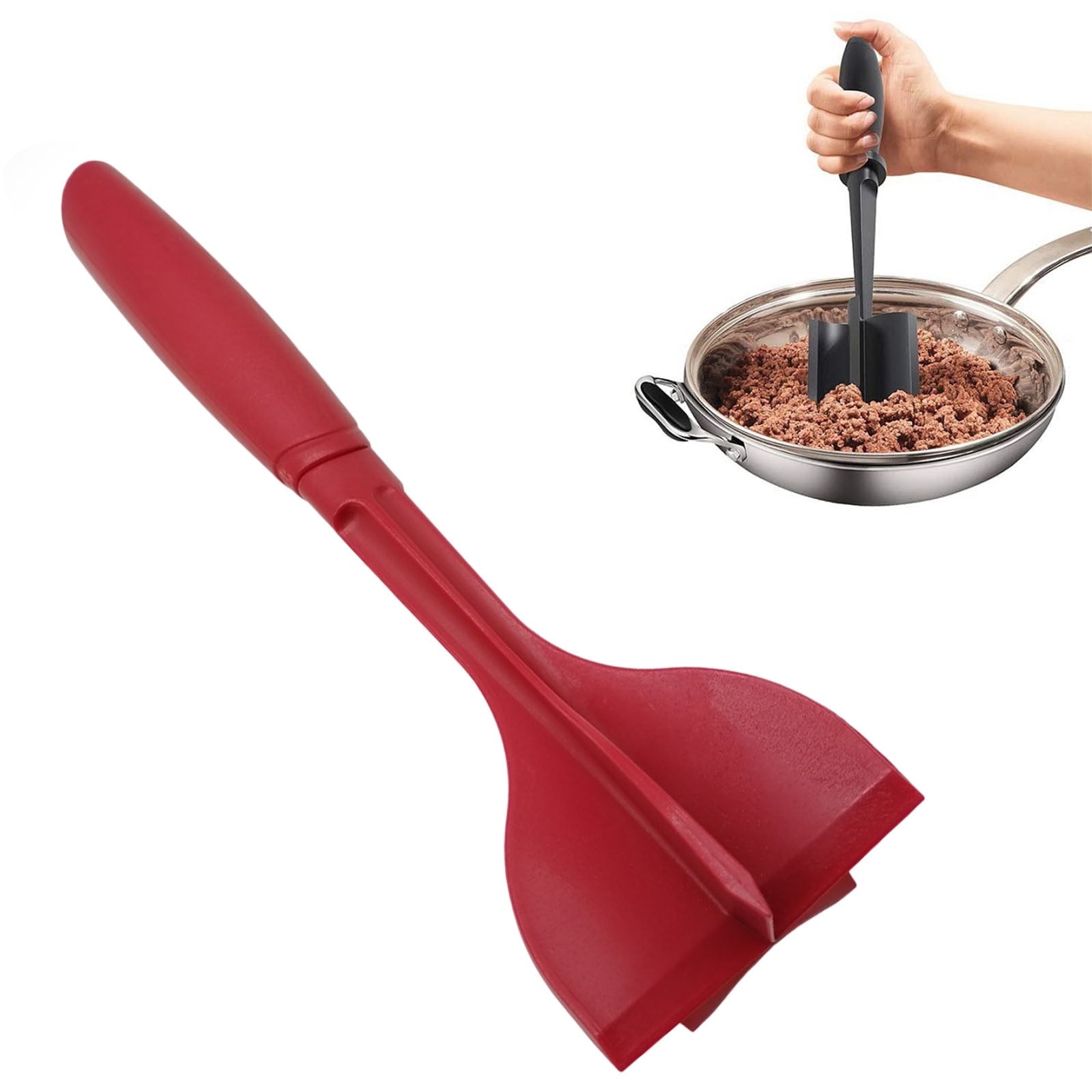 Meat Chopper, Ground Beef Masher Tool, Efficient Manual Food Processor, For Taco Salad Burger Prep, Home Cook Kitchen...