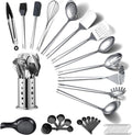 Stainless Steel Kitchen Utensils Set 40 Pieces, Cooking Utensil Set with Utensils Holder, Kitchen Gadgets Kitchen Ess...