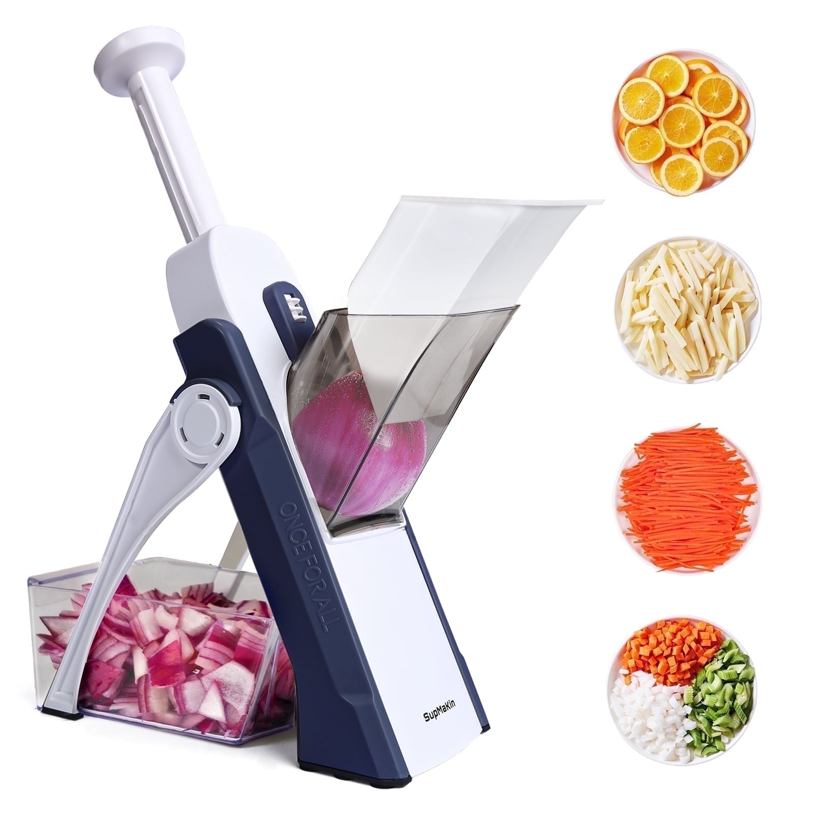 Mandoline Slicer, Vegetable Chopper & Grater - Safe & Effortless Vegetable Slicer, Dicer, Shredder, and Julienne Tool...