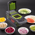 TTJ Food Prep Chopper Vegetable Dicer Manual Food Chopper 7 Blade Multi Function Salad Cutter Onion Garlic Ginger Herb Dicer Kitchen Food Pr