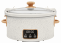 6-Quart Portable Linen Speckle Slow Cooker