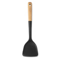 Food-Safe Silicone Turner with Beechwood Handle, Black