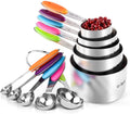 18/8 Stainless Steel Measuring Cups and Spoons Set: 12-Pcs Metal Stacking Measure Set for Baking Cooking with Strengt...