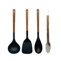 4-Piece Nylon & Acadia Kitchen Essentials Cooking Utensils Set, Black