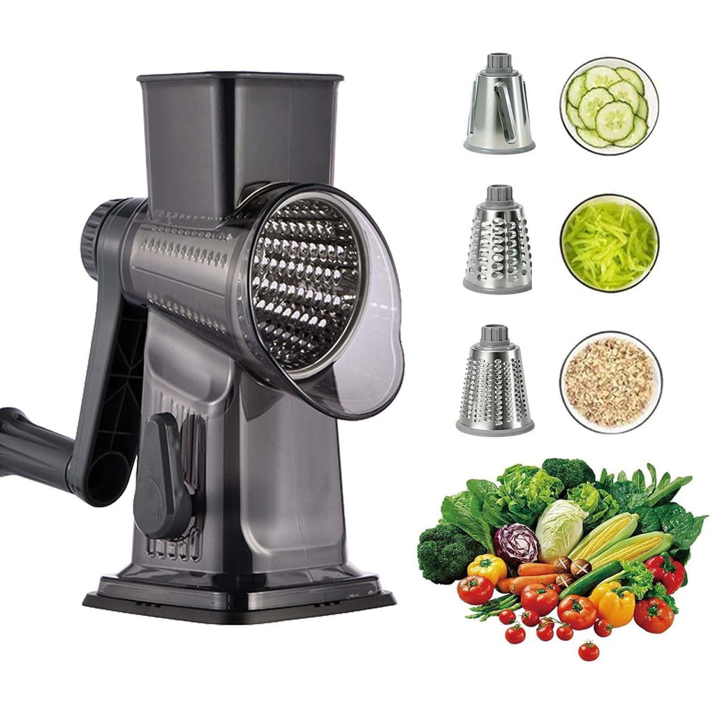Vegetable Cutter Manual Rotary Grater Slicer with Hand Crank, Multifunction Kitchen Cutter for Cheese Potato Carrot, ...