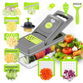 Food & Spiralizer, 15-in-1, 8 Stainless Steel Blades, Black