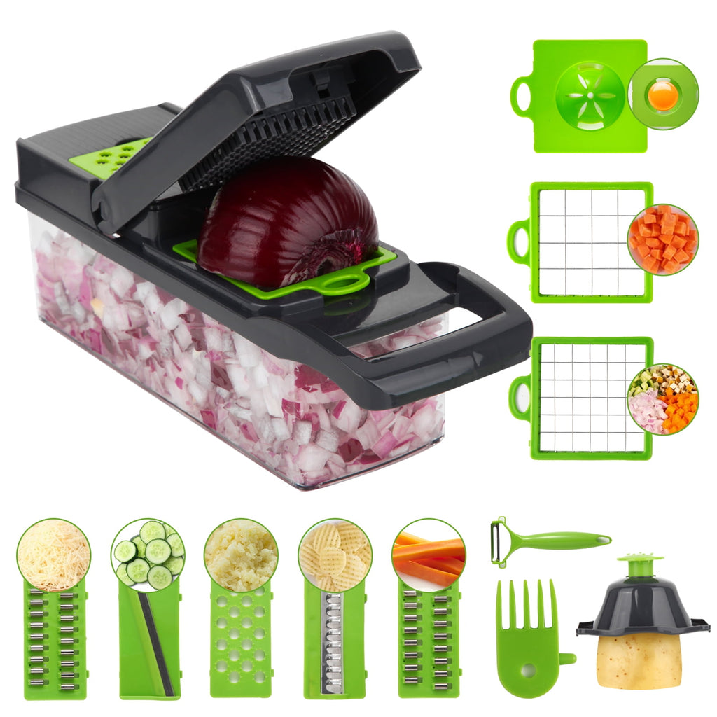 Vegetable Chopper, Pro Onion Chopper, Multifunctional 14 in 1 Food Chopper, Kitchen Vegetable Slicer Dicer Cutter,Veg...