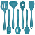 7-Piece Silicone Cooking Utensils Set, Blue Kitchen Utensils, Non-stick Gadgets Tools Include Slotted Turner, Soup La...