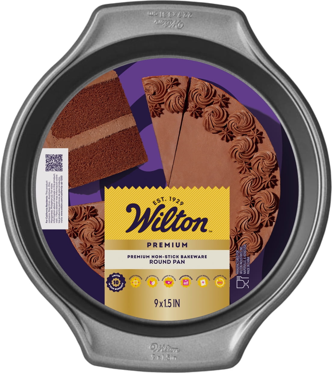 Wilton Premium Non-Stick 9-Inch Round Cake Pan 9x2 Baking Pan, Packaging May Vary