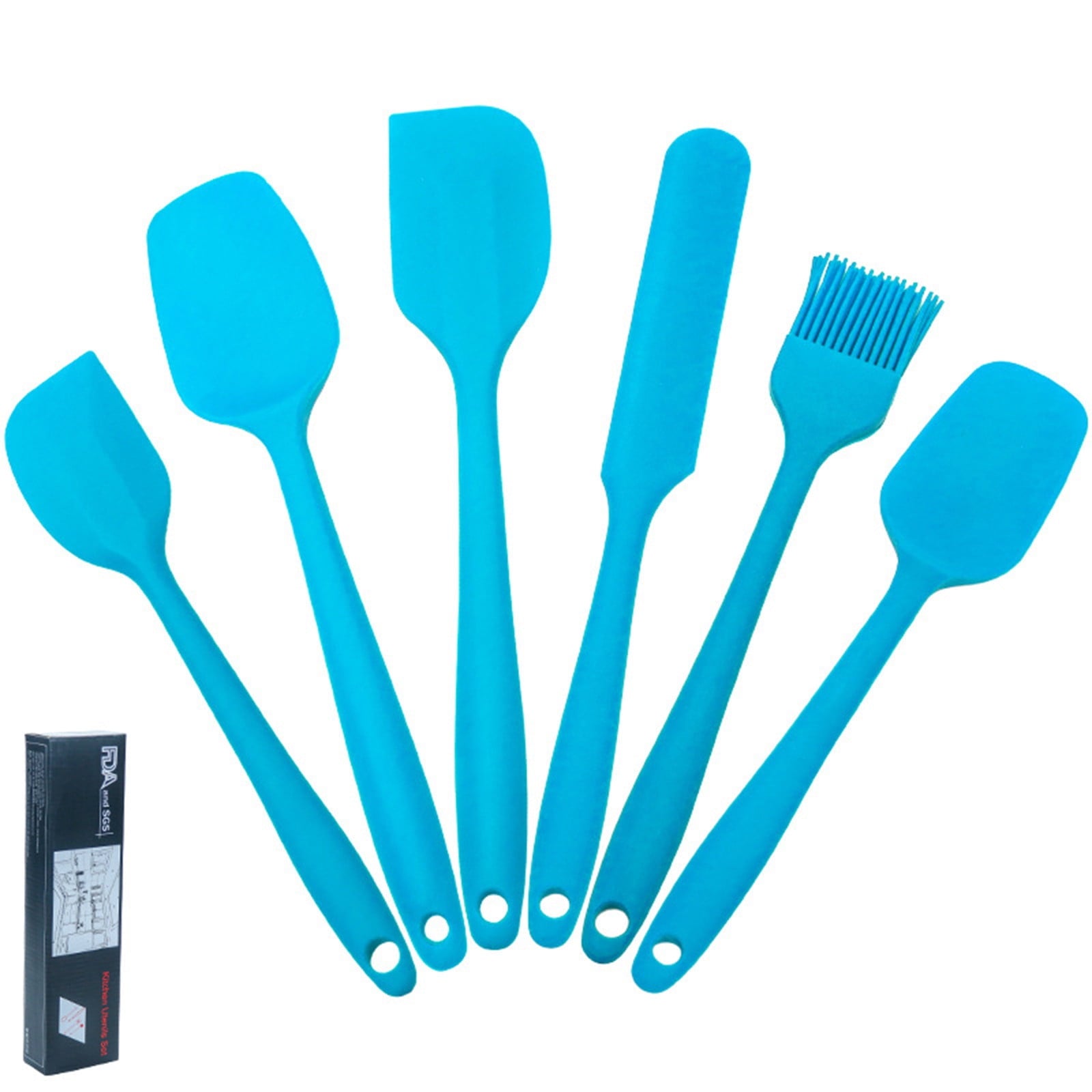 Culinary Couture 6-Piece Stainless Steel & Silicone Kitchen Utensils Set, Silicone Cooking Utensils, Heat Resistant K...