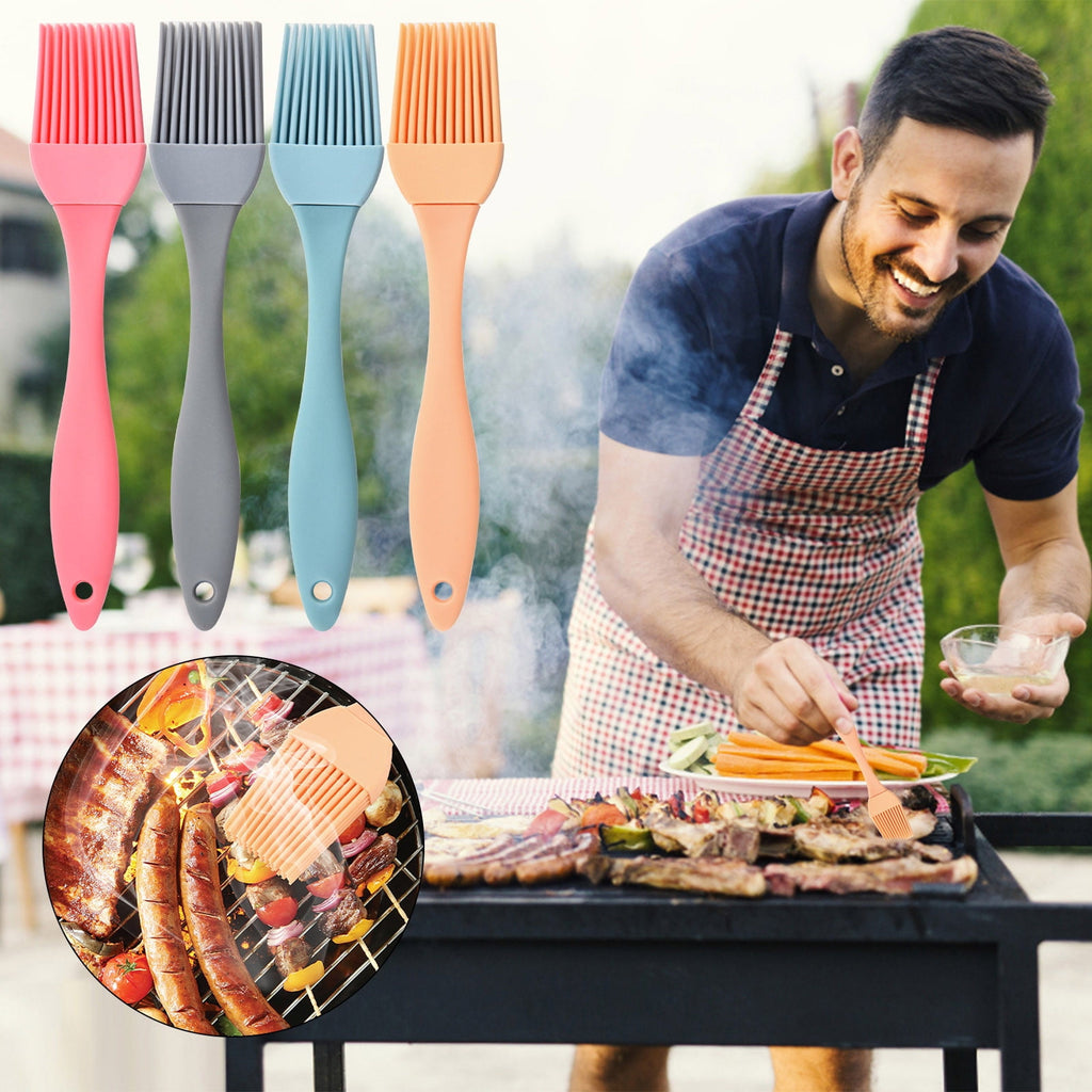 XMMSWDLA Silicone Basting Brush Set, Heat Resistant Pastry Brush, Perfect for Baking,BBQ Grill,Kitchen Cooking,Strong Steel Core and One-Pie