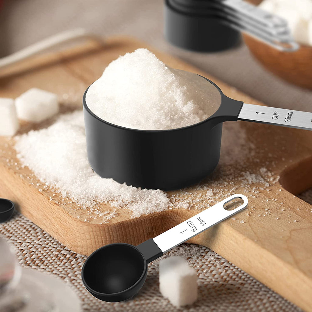 Stainless Steel and Food Safe Plastic Stackable Dishwasher Safe Measuring Cups With 5 Measuring Spoons - Image 5