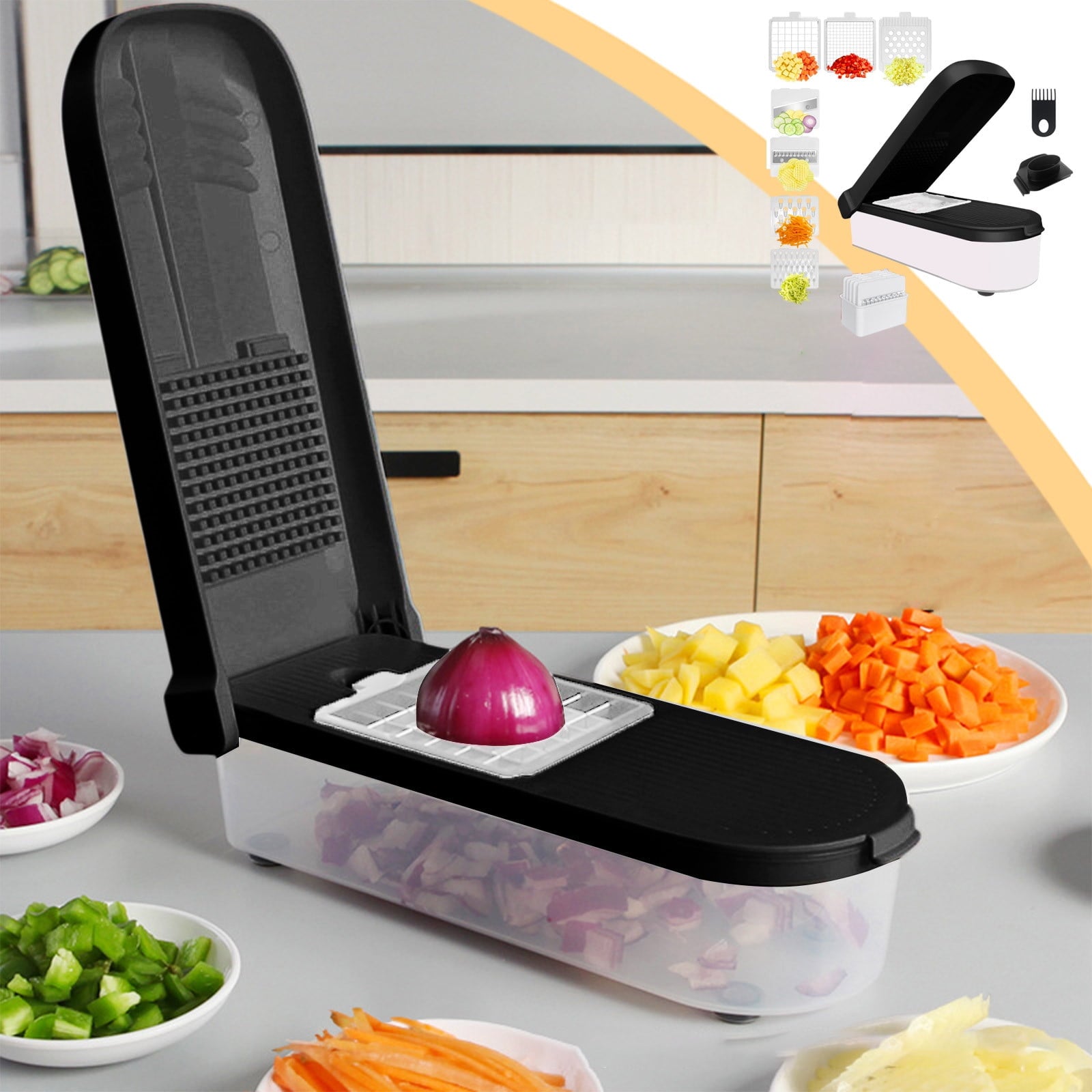 Multifunctional Grater, Vegetable Chopper With Container, Efficient Food Prep Tool, Kitchen Essentials, Home Cooks - Image 5