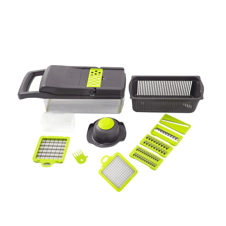 TTJ Food Prep Chopper Vegetable Dicer Manual Food Chopper 7 Blade Multi Function Salad Cutter Onion Garlic Ginger Herb Dicer Kitchen Food Pr - Image 2