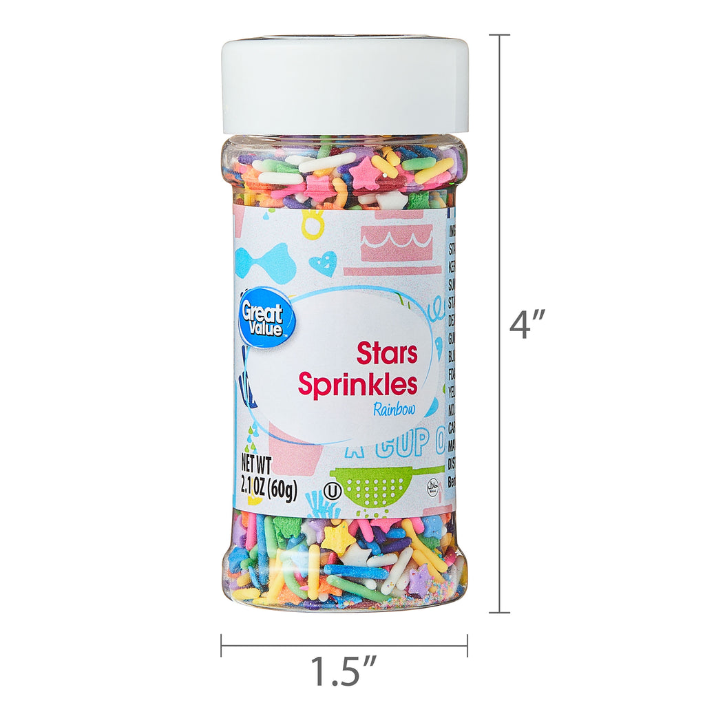 Rainbow Stars Sprinkles, 2.1 oz - Image 6