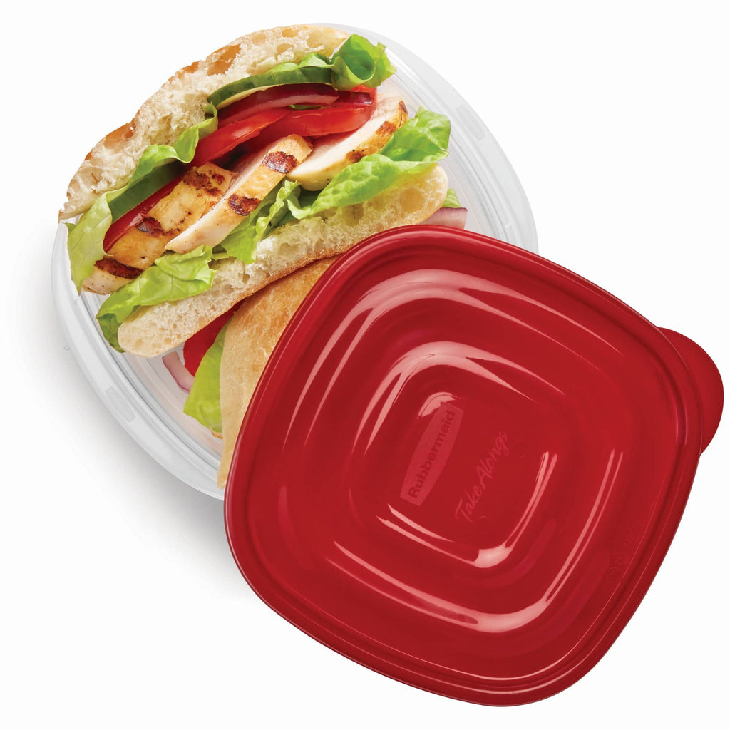 TakeAlongs 2.9-Cup Square Food Storage Containers, Ruby Red, 4 Pack - Image 4