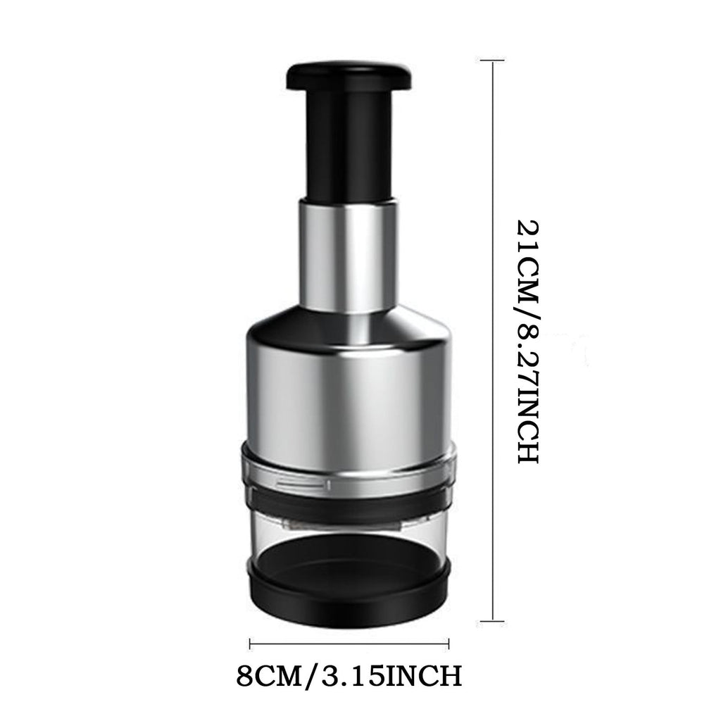 Manual Press Chopper Stainless Steel Garlic Mincer & Onion Slicer Handheld Food Prep Tool for Kitchen, Cooking, RV & ... - Image 3