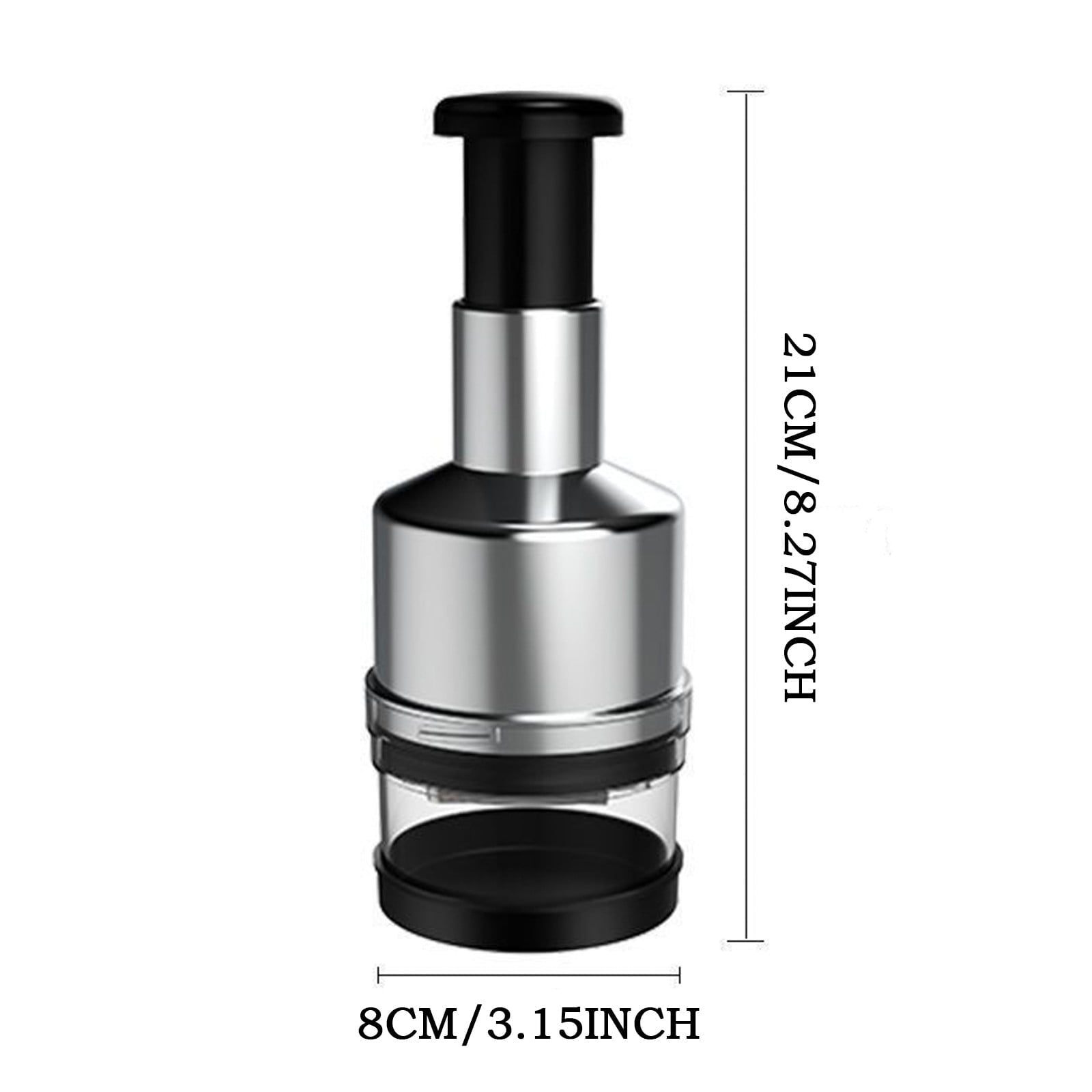 Manual Press Chopper Stainless Steel Garlic Mincer & Onion Slicer Handheld Food Prep Tool for Kitchen, Cooking, RV & ... - Image 3