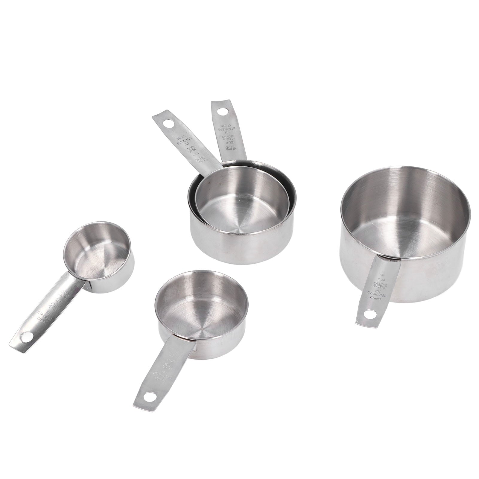 Stainless Steel Measuring Cups 5 Pack Set, Easy to Read Metal Measuring Cup With Scale Kitchen Cooking Baking Tool wi... - Image 4