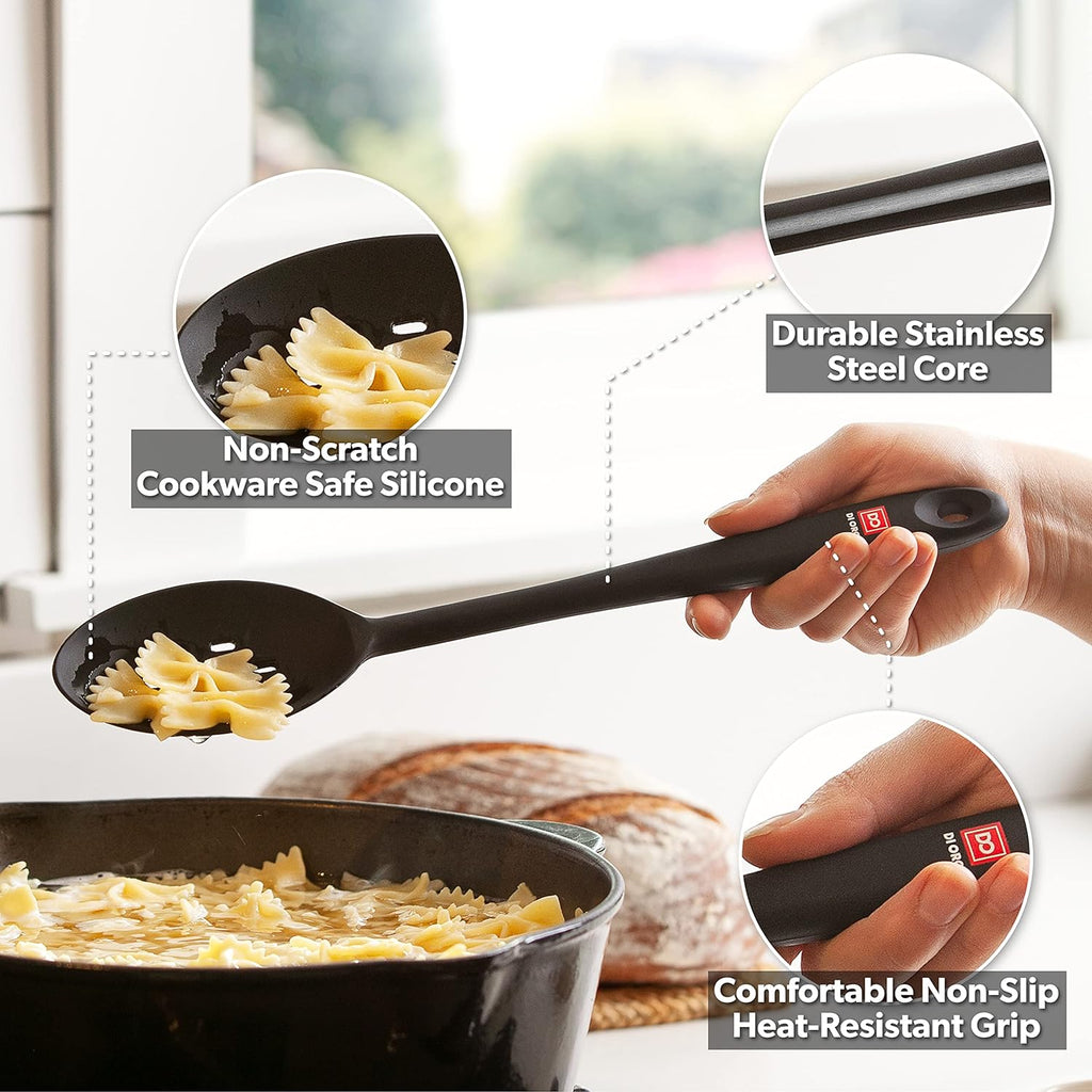7-Piece Silicone Utensil Kitchen Set - 600 F Heat-Resistant Rubber Cooking and Baking Tools - Image 2
