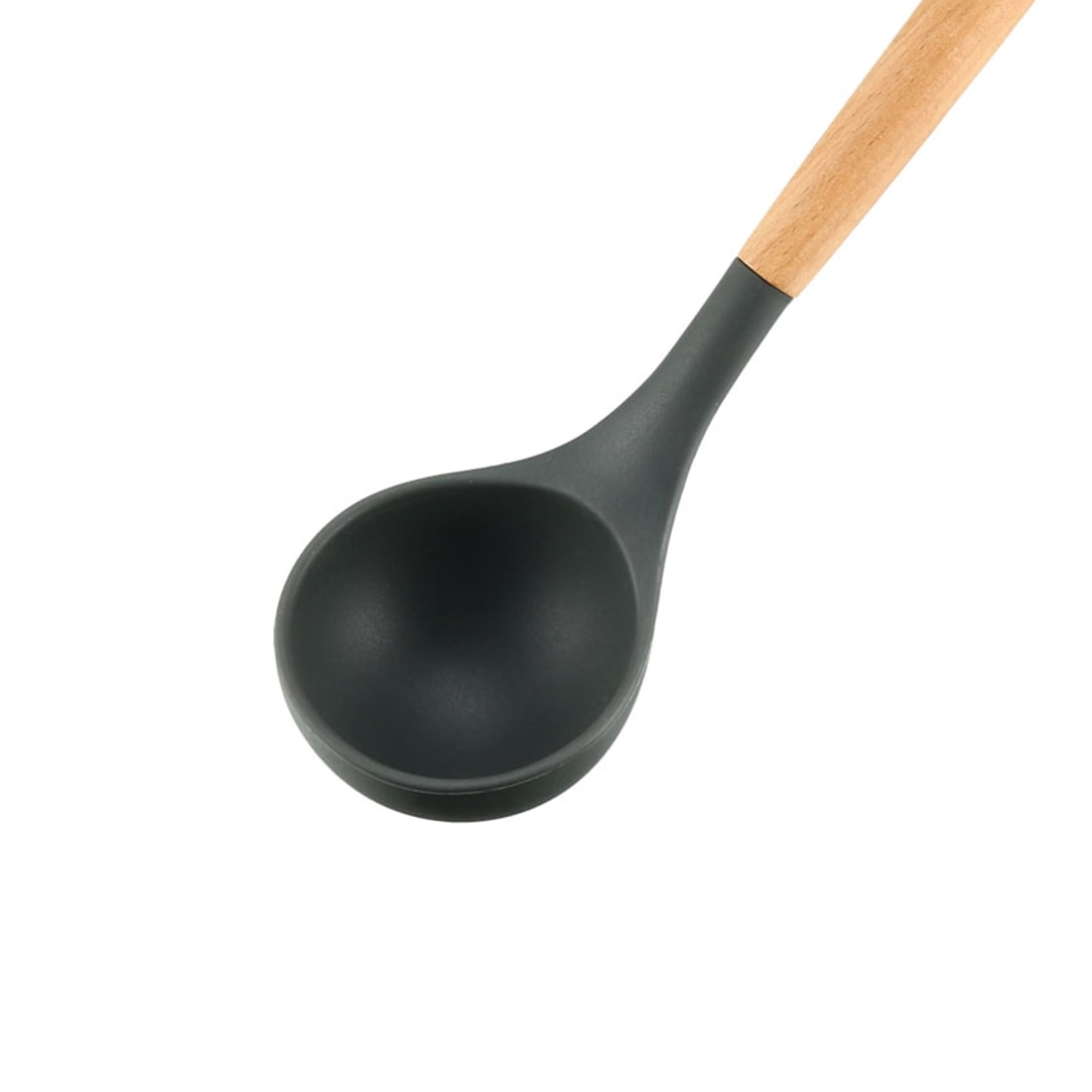 Deep Kitchen Utensil Cooking Utensils Wood Handle Gadgets for Nonstick Cookware Silicone - Image 4