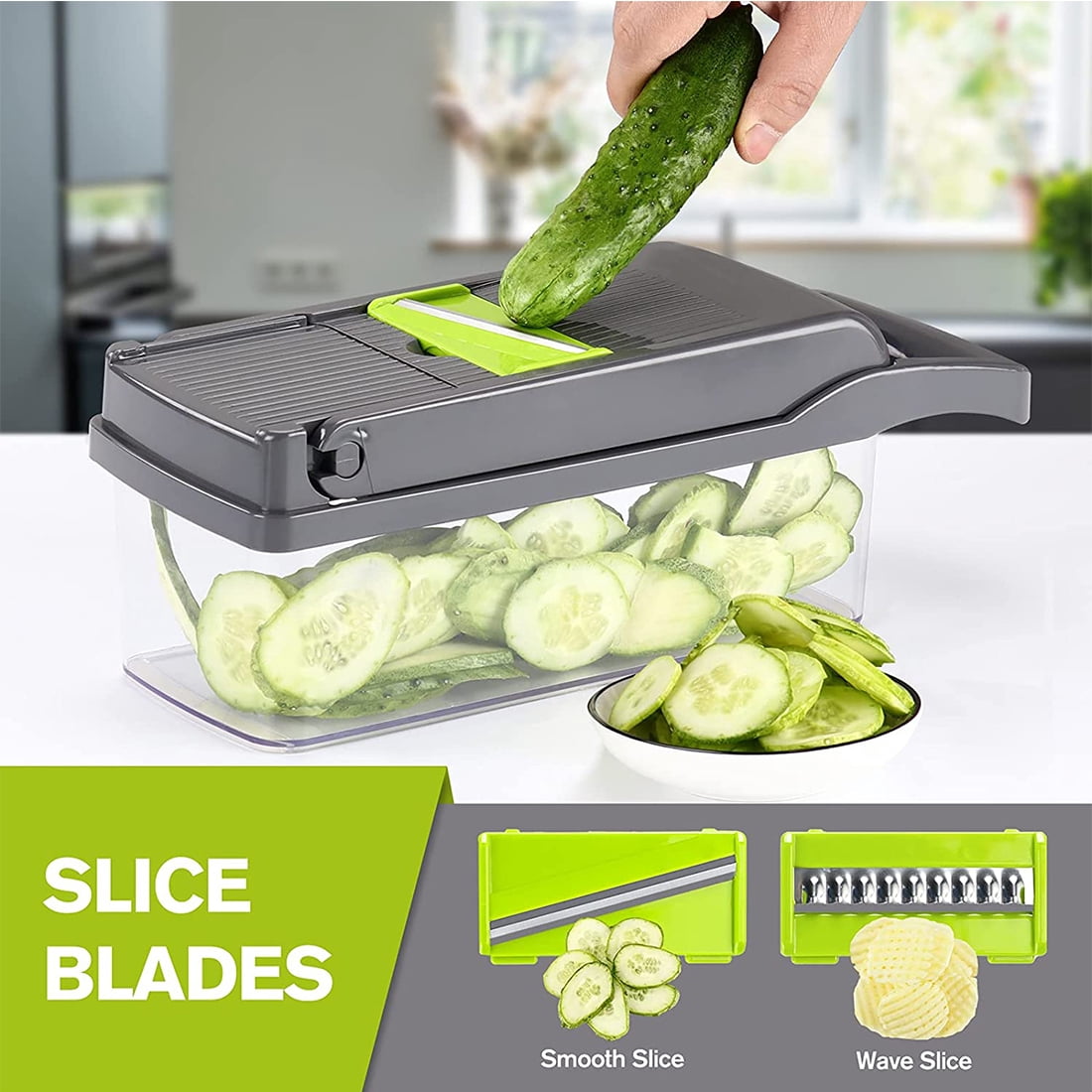 DEISNGB Vegetable Chopper, Multifunctional 13-in-1 Food Choppers Onion Chopper Vegetable Slicer Cutter Dicer Veggie Chopper with Container - Image 5