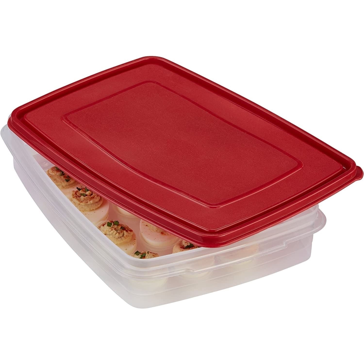 Egg Keeper Food Storage Container, Clear/Red, 1 Count - Image 4