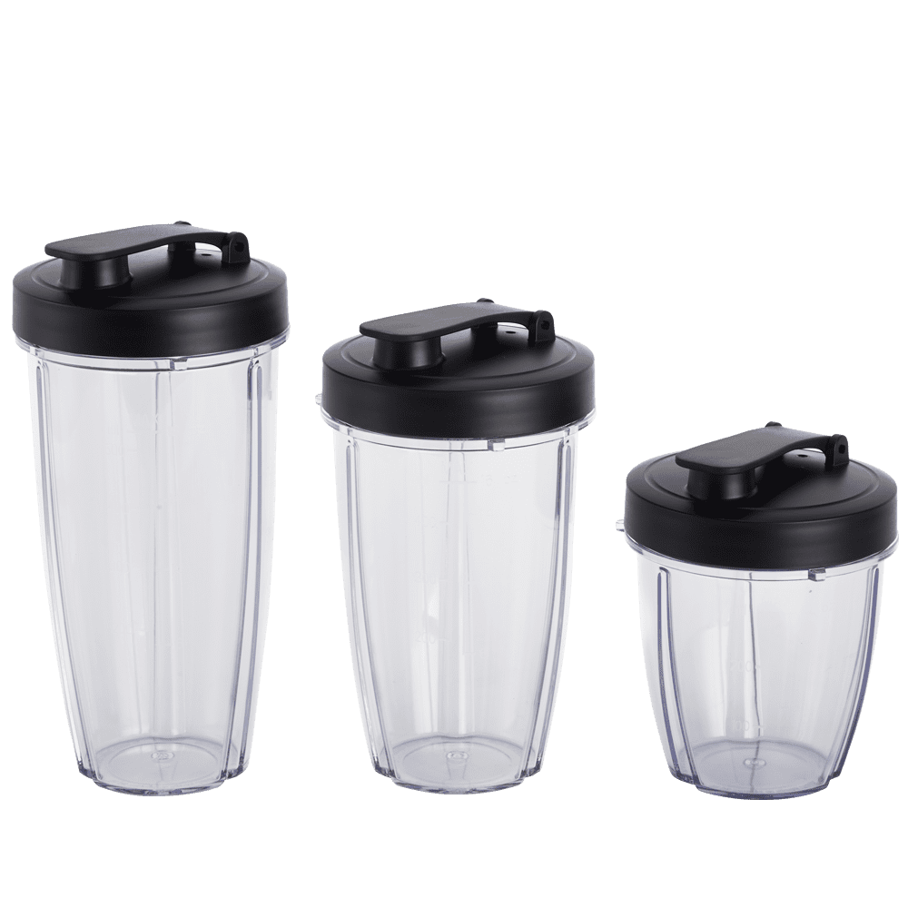 10-Piece Blender Set, Black, 300W, with 3 Jars (10oz, 16oz, 18oz), 2 Drinking Lids, Stainless Steel Blade - Image 3