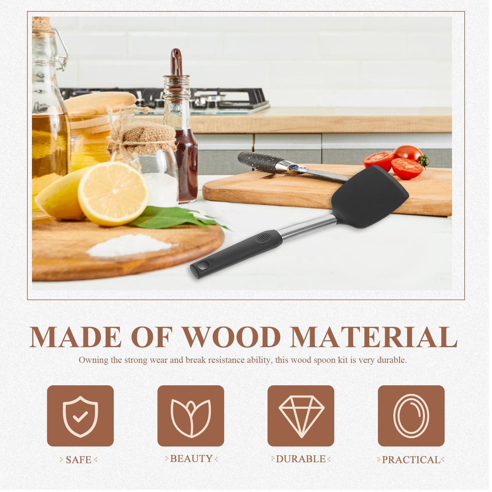 yuehuaidai 1 Set of Silicone Utensil Set Silicone Kitchen Utensils Set Silicone Cooking Utensils Kitchen Utensils Set - Image 6