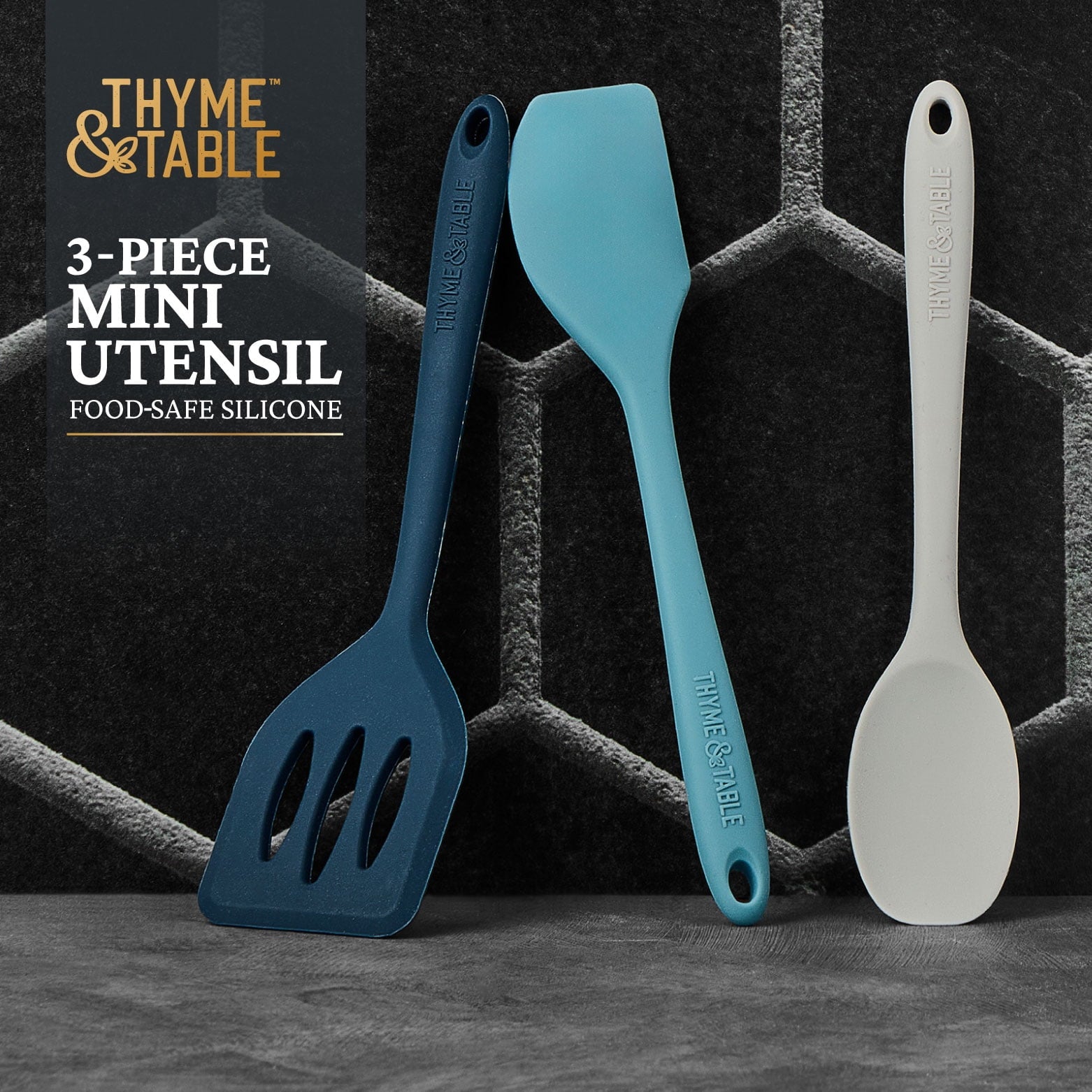 Thyme and Table Silicone Mini Kitchen Utensil Set, 3 pcs - Image 3