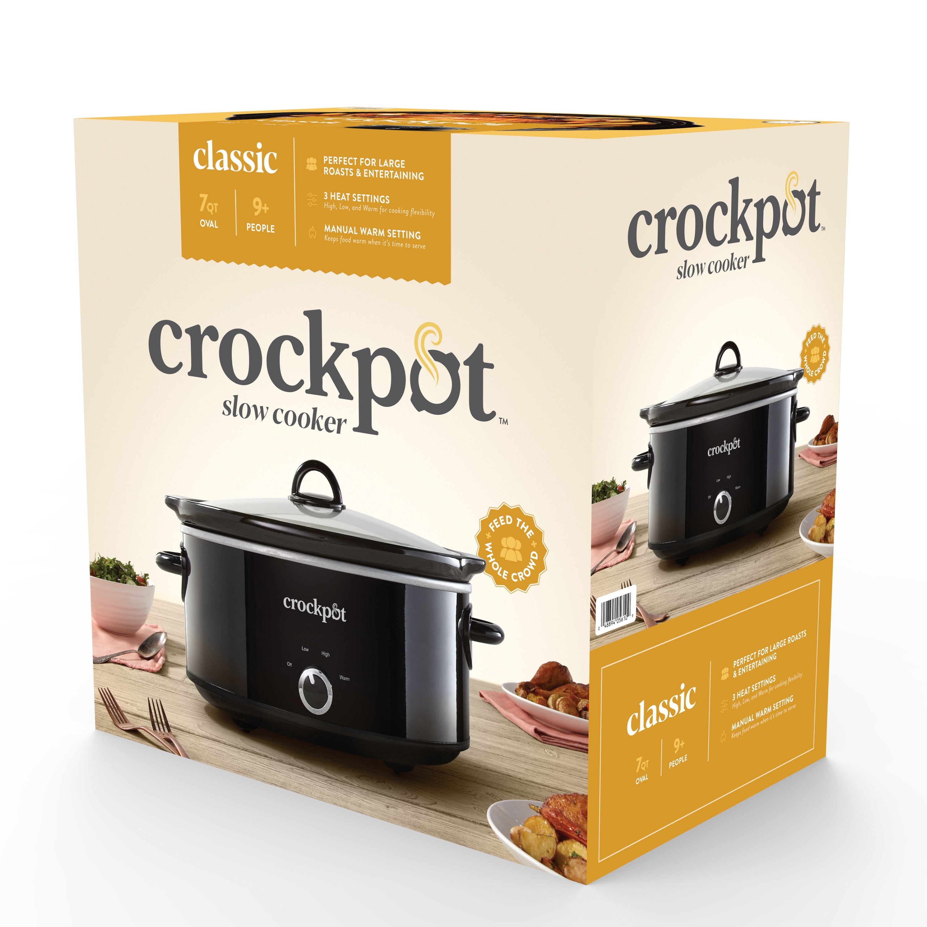 Crock-Pot Manual 7-Quart Slow Cooker, Black - Image 2