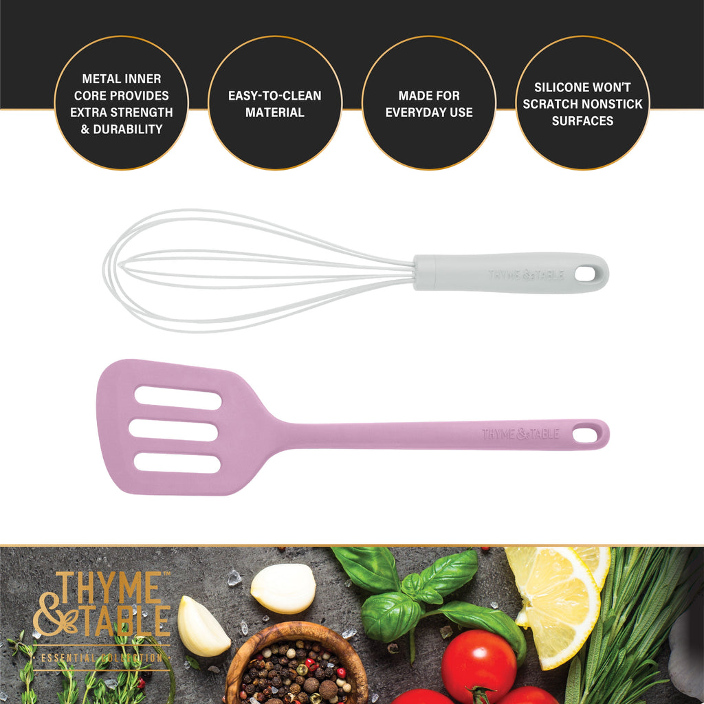 Silicone Utensils, 5-Piece Set, Tongs, Basting Brush, Spatula, Turner, Spoon - Image 4