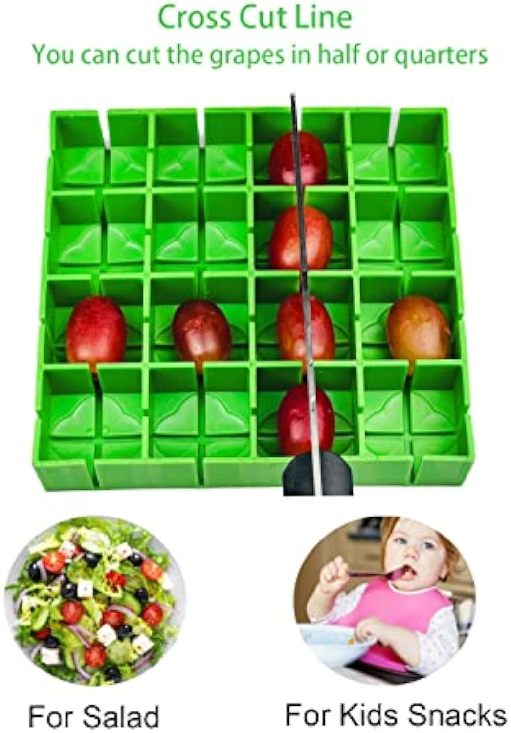 Grape Cutter Slicer Multifunction Fruit Cutter, 16 Grid Tomato Grape Slicer Halves Quarters, Food Grade Dishwasher Safe, Kitchen Fruit Prep - Image 5