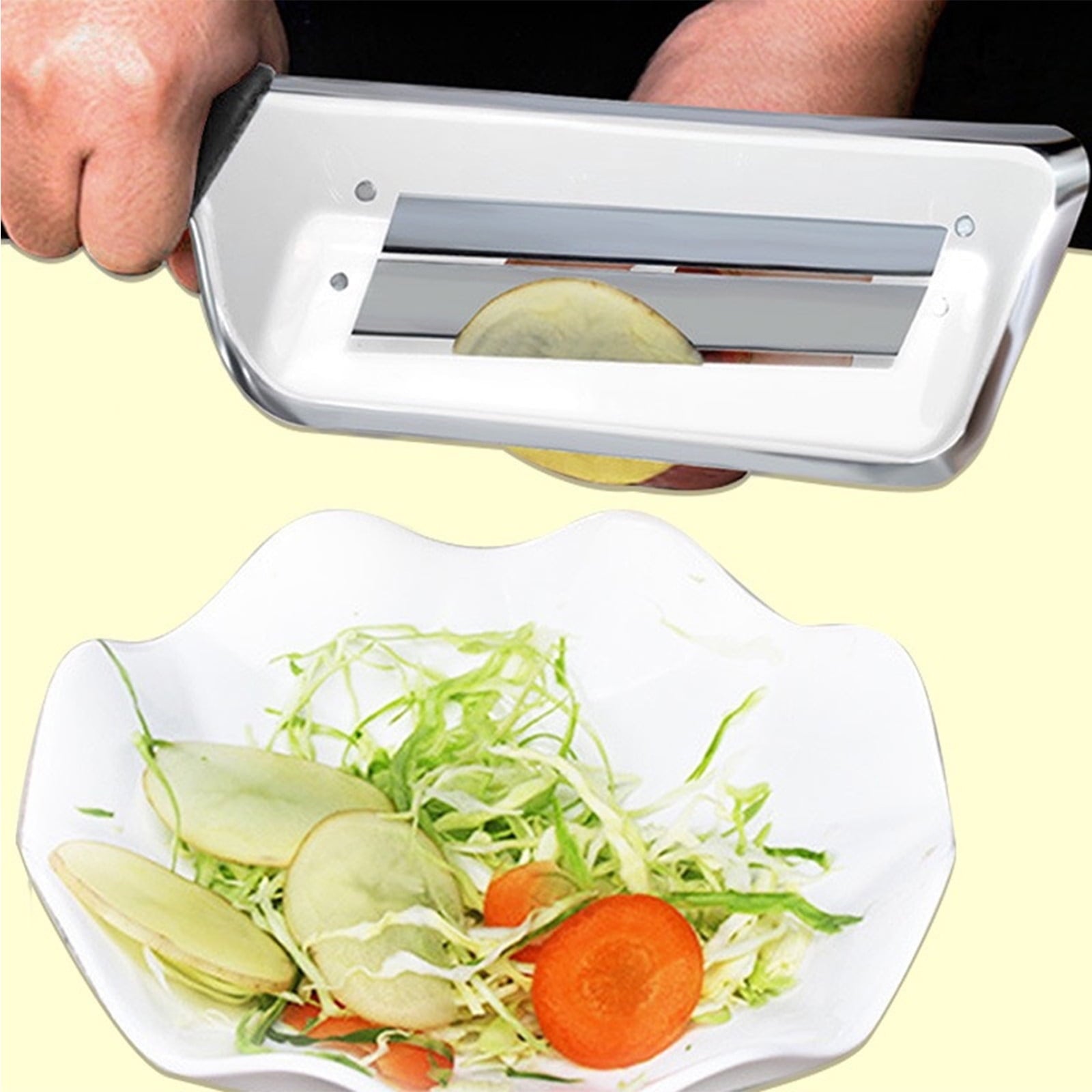 & Lettuce Chopper | Manual Vegetable Cutter for Sauerkraut & Coleslaw | Stainless Steel Blades for Slicing Cucumbers,... - Image 4
