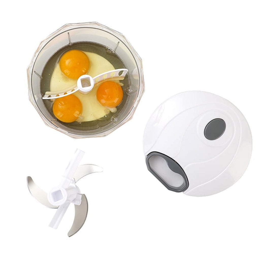 1qt Pull Chopper, free , SS Blades, Food Contact Safe Material , White & Grey, Weight 320g - Image 6