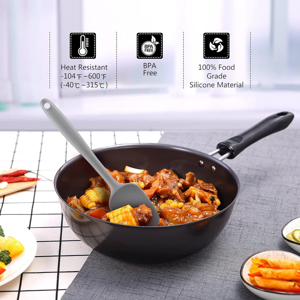 Food Grade Silicone Rubber Spatula Set for Baking, 5Pcs Cooking Utensil Set, High Heat Resistant Non Stick Dishwasher... - Image 3