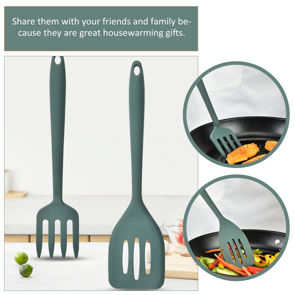 MUSEYA 1 Fork of Kitchen Cooking Utensil Dark Green for Professional Use - Image 6