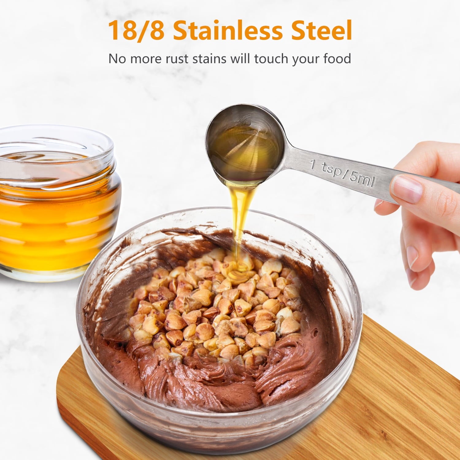 Stainless Steel Measuring Spoons Set of 9 Piece - Accurate Measurement for Cooking and Baking - Durable and Rust-Resi... - Image 6