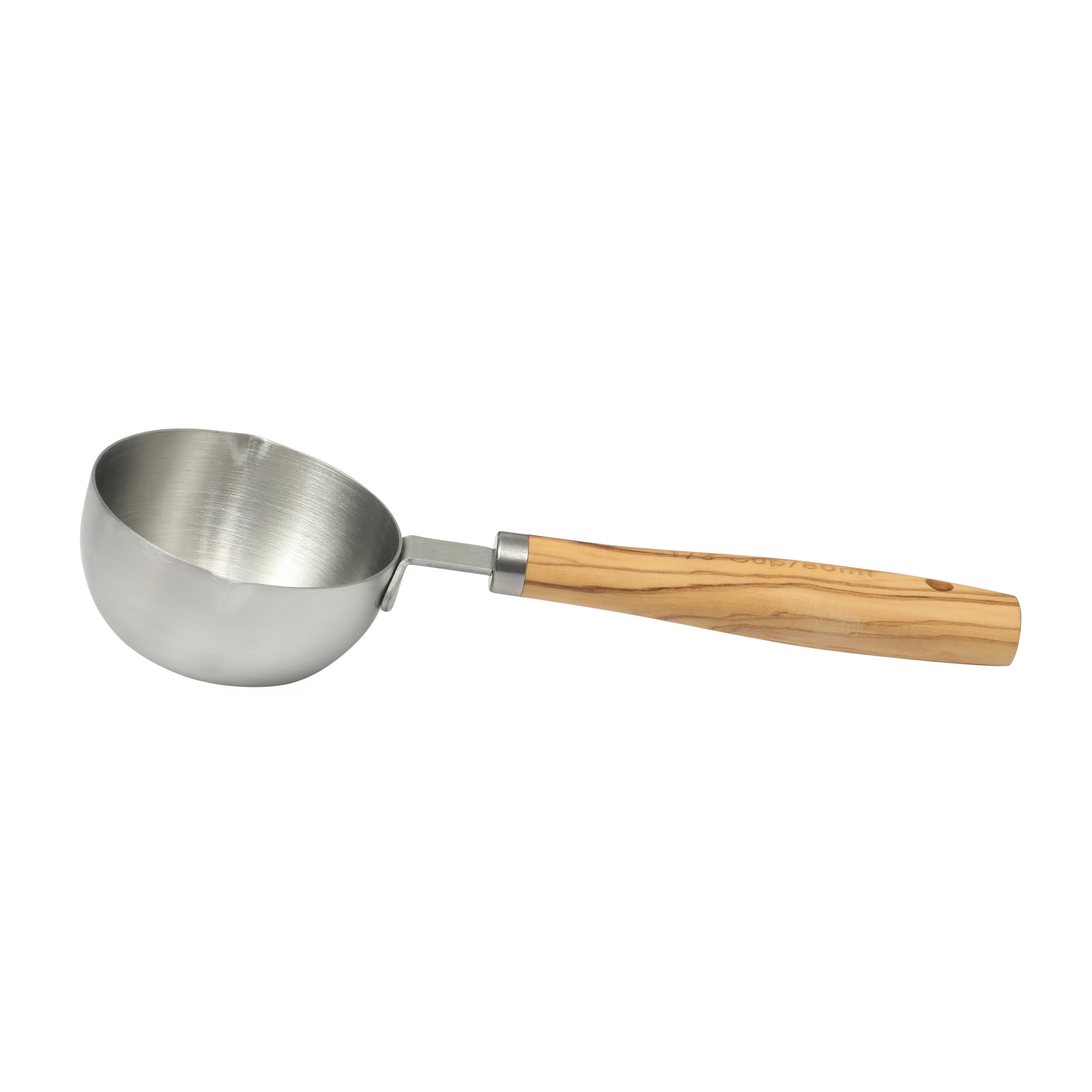 The Pioneer Woman 4-Piece Stainless Steel Measuring Cup Set for Cooking with Olivewood Handles - Image 5