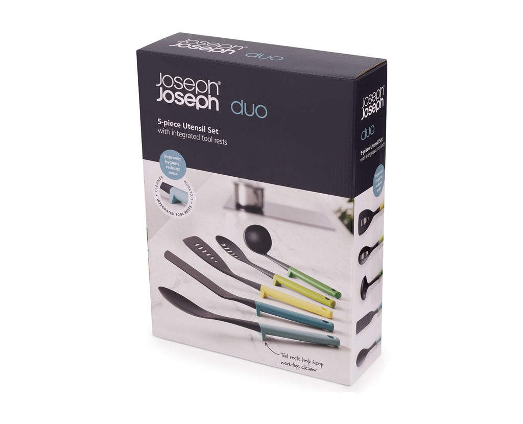 Duo 5-piece Cooking Utensil Set with Integrated Tool Rests - Image 6