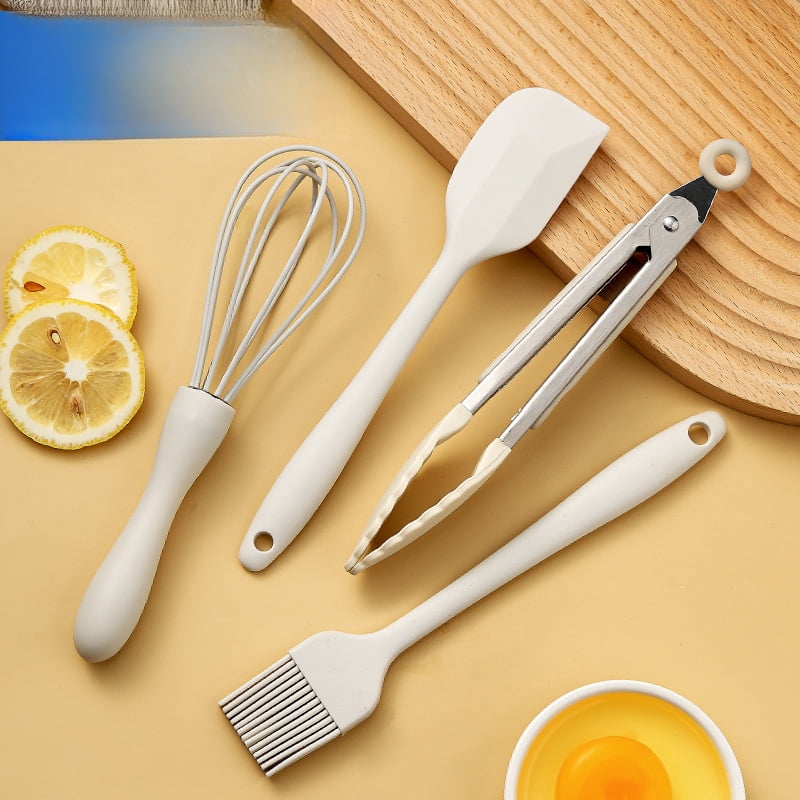 6-Piece Silicone Kitchen Utensils Set, Heat Resistant Non-Stick Cooking Tools with Tongs, Brush, Spatula, Whisk, Ladl... - Image 2